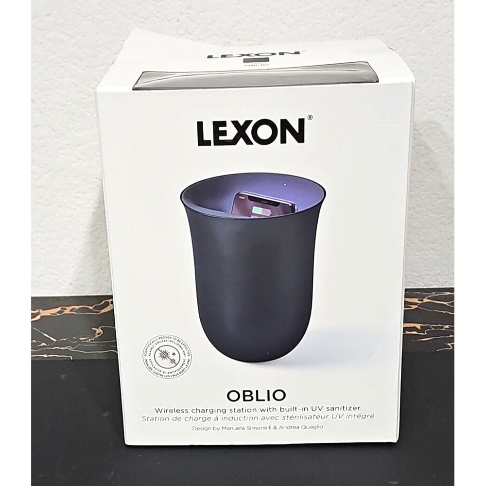 LEXON‎ White Oblio 10W Qi Wireless Charger & Sanitize UV Cleaner USB-C